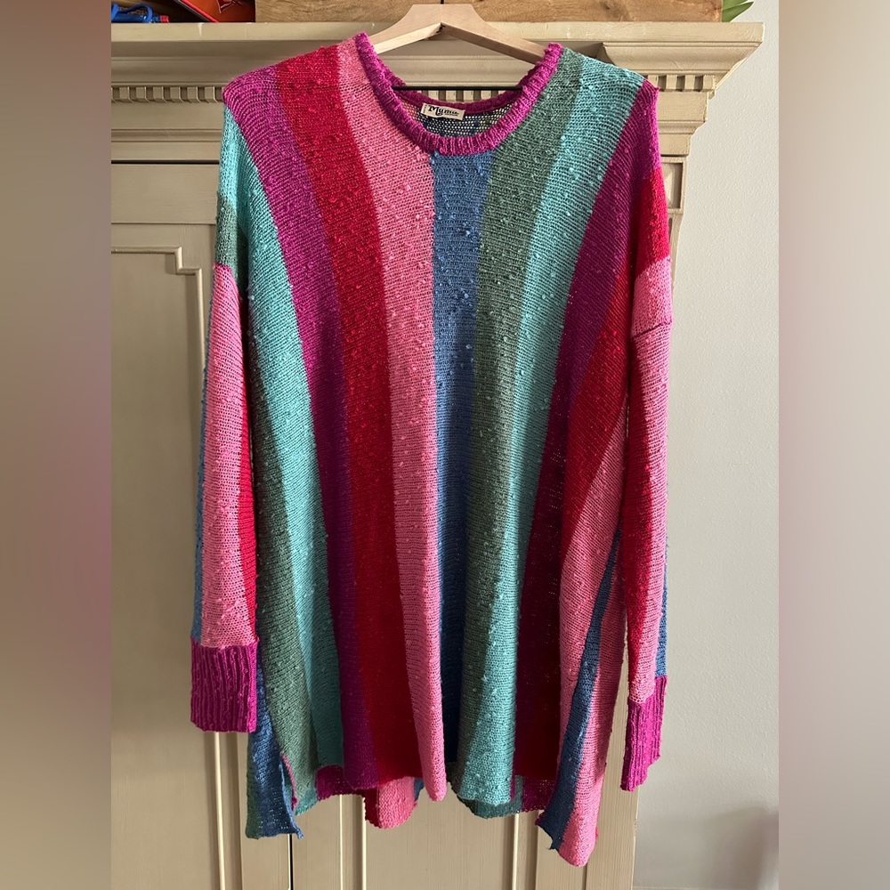 Show Me Your Mumu Bonfire Madly Stripe Knit Sweater Medium